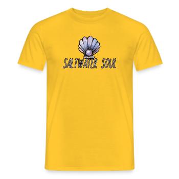 Saltwater Soul Shell Art - Men's T-Shirt - yellow - Front - AI Model Male 178 dark (178cm)