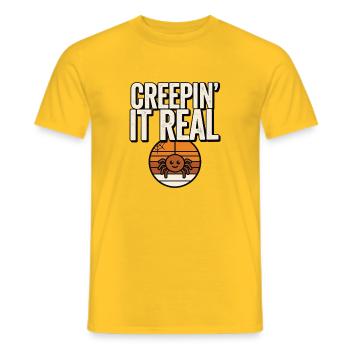 Araignée d’Halloween mignonne – Ça se fait vraiment - T-shirt homme - jaune - Devant - AI Model Male 178 dark (178cm)