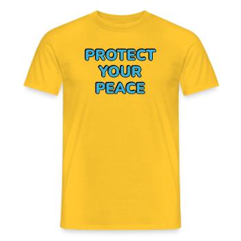 Protect Your Peace - Men's T-Shirt - yellow - Front - AI Model Male 178 dark (178cm)