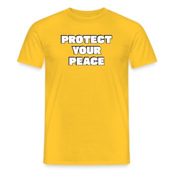 Beschütze deinen Frieden - Männer T-Shirt - Gelb - Vorne - AI Model Male 178 dark (178cm)