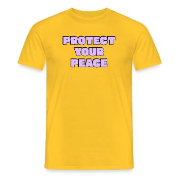 Beschütze deinen Frieden - Männer T-Shirt - Gelb - Vorne - AI Model Male 178 dark (178cm)
