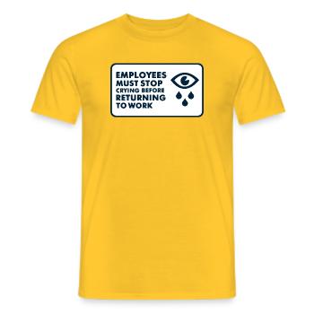 Lustiger Mitarbeiter HR Mitarbeiter Manager Männer Frauen - Männer T-Shirt - Gelb - Vorne - AI Model Male 178 dark (178cm)