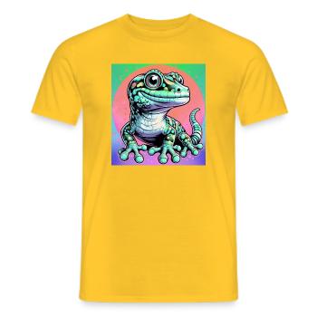 Gecko - Men's T-Shirt - yellow - Front - AI Model Male 178 dark (178cm)
