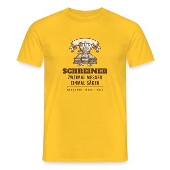Schreiner Zweimal Messen Einmal Sägen Tischler - Männer T-Shirt - Gelb - Vorne - AI Model Male 178 dark (178cm)