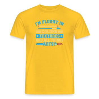 Artist Painter Graphic Fluent In Colors Textures - Männer T-Shirt - Gelb - Vorne - AI Model Male 178 dark (178cm)