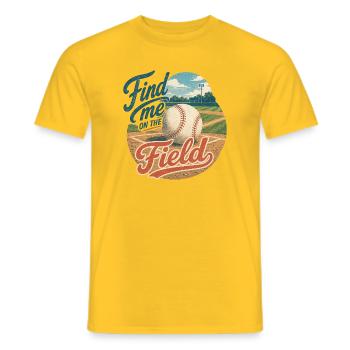 Find Me On The Field - Männer T-Shirt - Gelb - Vorne - AI Model Male 178 dark (178cm)