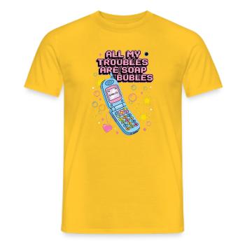 All My Troubles Are Soap Bubbles - Männer T-Shirt - Gelb - Vorne - AI Model Male 178 dark (178cm)