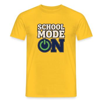 Back to School – School Mode On Power Button - Men's T-Shirt - yellow - Front - AI Model Male 178 dark (178cm)