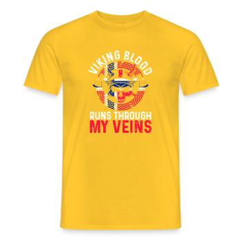 Norway Vacation Norge Fjords Travel Scandinavian - Männer T-Shirt - Gelb - Vorne - AI Model Male 178 dark (178cm)
