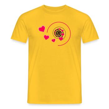 Love - Männer T-Shirt - Gelb - Vorne - AI Model Male 178 dark (178cm)