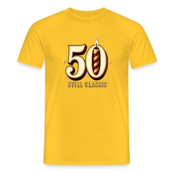 50. Geburtstag, 50 Immer noch Klassisch Lustig, 50 G Geburtstag - Männer T-Shirt - Gelb - Vorne - AI Model Male 178 dark (178cm)