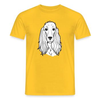 Windhund (Comic-Porträt/ Schwarzweiß) - Männer T-Shirt - Gelb - Vorne - AI Model Male 178 dark (178cm)