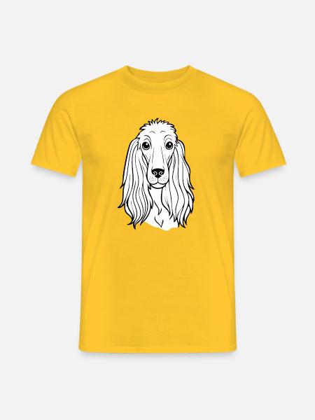 Greyhound (Comic Portrait/ Black & White) - Men's T-Shirt - yellow