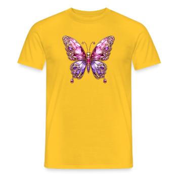 Papillon Jewel Papillon Rose Sparkle - T-shirt homme - jaune - Devant - AI Model Male 178 dark (178cm)