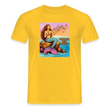 Meerjungfrauengesang - Männer T-Shirt - Gelb - Vorne - AI Model Male 178 dark (178cm)