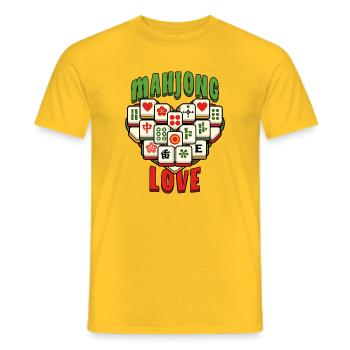 Mahjong Game Social Club Love Mahjong - Men's T-Shirt - yellow - Front - AI Model Male 178 dark (178cm)