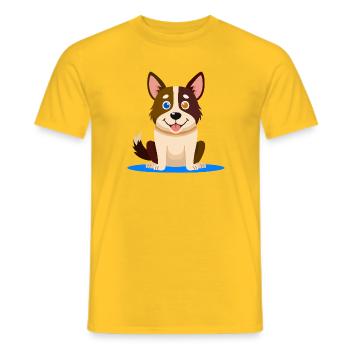 Kleiner bunter Hund (Comic) - Männer T-Shirt - Gelb - Vorne - AI Model Male 178 dark (178cm)