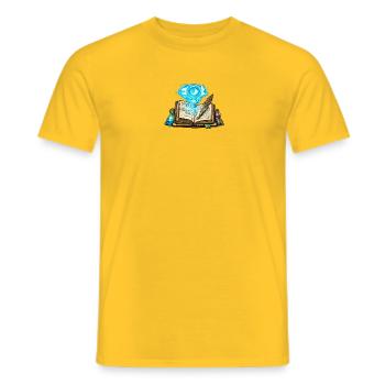 Zauberbuch der Phantasiewelt - Männer T-Shirt - Gelb - Vorne - AI Model Male 178 dark (178cm)