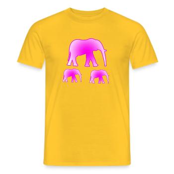 Elefanten - Männer T-Shirt - Gelb - Vorne - AI Model Male 178 dark (178cm)
