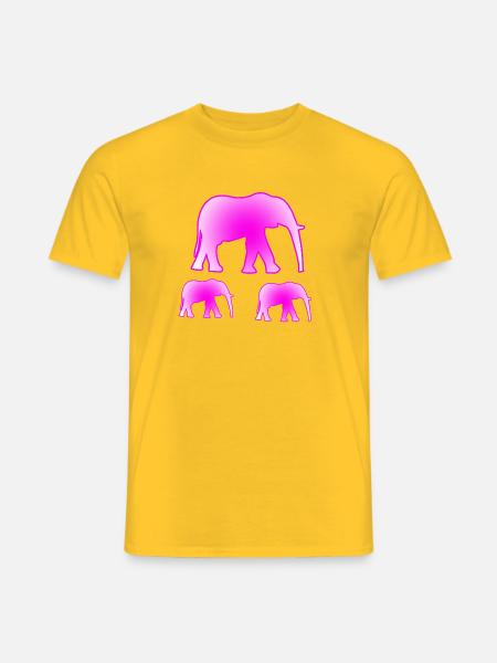 Elefanten - Männer T-Shirt - Gelb