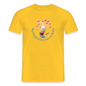 My imagination has no limits - Männer T-Shirt - Gelb - Vorne - AI Model Male 178 dark (178cm)