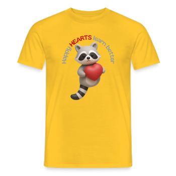 Happy Hearts learn better - Männer T-Shirt - Gelb - Vorne - AI Model Male 178 dark (178cm)