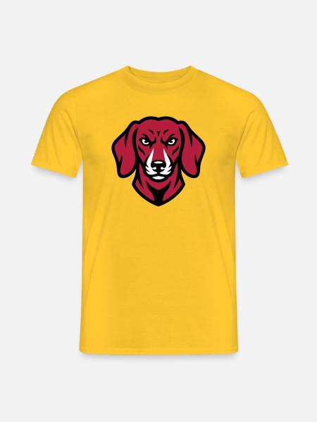 Dackel Maskottchen Logo - Männer T-Shirt - Gelb