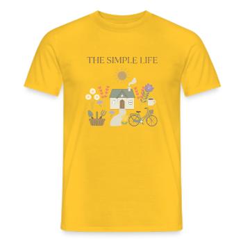 The Simple Life Cottage Garden - Männer T-Shirt - Gelb - Vorne - AI Model Male 178 dark (178cm)