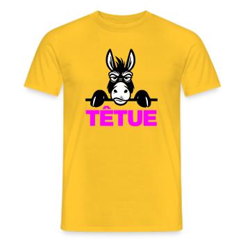 Hartnäckig - Männer T-Shirt - Gelb - Vorne - AI Model Male 178 dark (178cm)