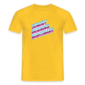 Das lustige Sonntagmorgen-Albtraum-Wochenende ist vorbei - Männer T-Shirt - Gelb - Vorne - AI Model Male 178 dark (178cm)