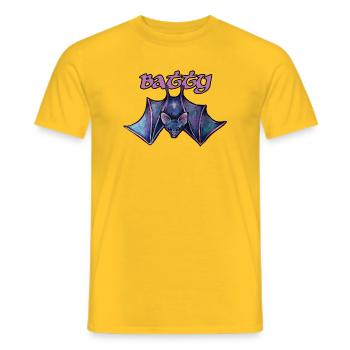 Batty Night Bat-Fledermaus-Illustration - Männer T-Shirt - Gelb - Vorne - AI Model Male 178 dark (178cm)
