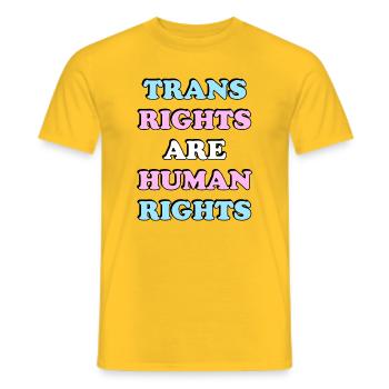 Trans Rights Are Human Rights - Men's T-Shirt - yellow - Front - AI Model Male 178 dark (178cm)