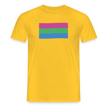 Polysexuelle Flagge: Stolz und Vielfalt - Männer T-Shirt - Gelb - Vorne - AI Model Male 178 dark (178cm)