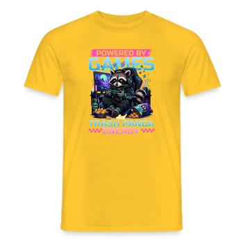 Gamer Gaming Cat Video Game - Männer T-Shirt - Gelb - Vorne - AI Model Male 178 dark (178cm)