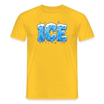 Frostiger Eiszapfen Schriftzug - Männer T-Shirt - Gelb - Vorne - AI Model Male 178 dark (178cm)