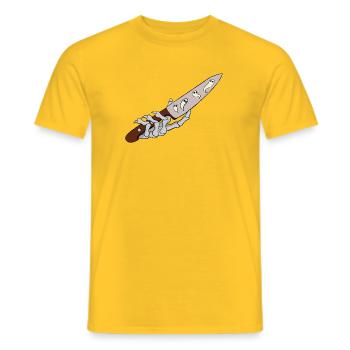 Geisterklingen mit Hand - Männer T-Shirt - Gelb - Vorne - AI Model Male 178 dark (178cm)