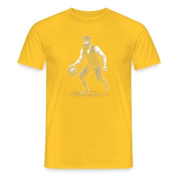 James A Basketballspieler Skizze - Männer T-Shirt - Gelb - Vorne - AI Model Male 178 dark (178cm)