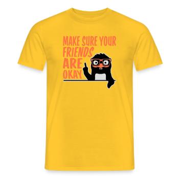Make Sure Your Friends Are Okay Pinguin Nerd Geek - Männer T-Shirt - Gelb - Vorne - AI Model Male 178 dark (178cm)