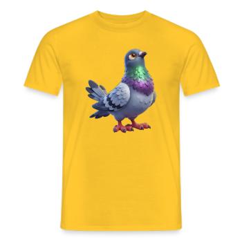 Farbenfrohes Taubenthema - Männer T-Shirt - Gelb - Vorne - AI Model Male 178 dark (178cm)