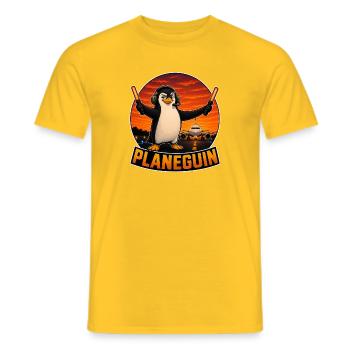 Planeguin, penguin and planes - Men's T-Shirt - yellow - Front - AI Model Male 178 dark (178cm)