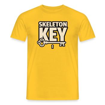 Halloween-Skelett – Skelettschlüssel - Männer T-Shirt - Gelb - Vorne - AI Model Male 178 dark (178cm)