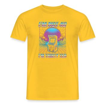 I'm not 40 Im 30 Ten Birthday - Männer T-Shirt - Gelb - Vorne - AI Model Male 178 dark (178cm)