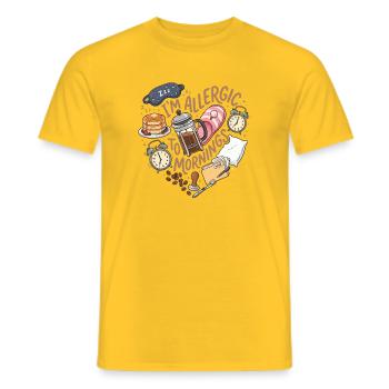 Coffee I'm Allergic To Mornings - Männer T-Shirt - Gelb - Vorne - AI Model Male 178 dark (178cm)