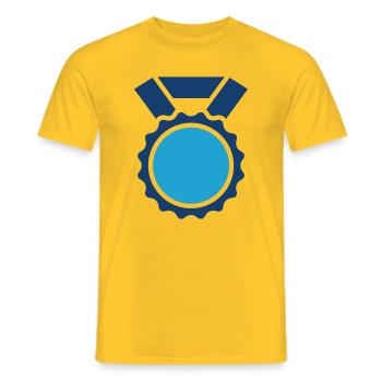 Auszeichnungsmedaillen-Abzeichen-Symbol für Premium-Erfolg - Männer T-Shirt - Gelb - Vorne - AI Model Male 178 dark (178cm)
