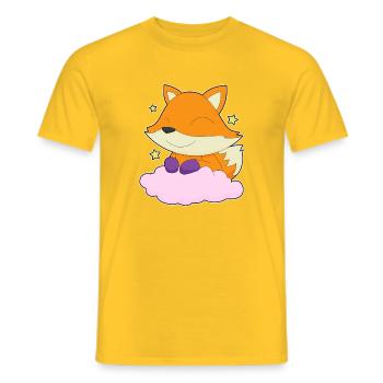 Fuchs Wolken - Männer T-Shirt - Gelb - Vorne - AI Model Male 178 dark (178cm)