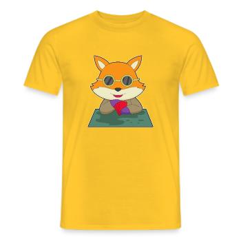 Fox Poker Poker Cards - Men's T-Shirt - yellow - Front - AI Model Male 178 dark (178cm)