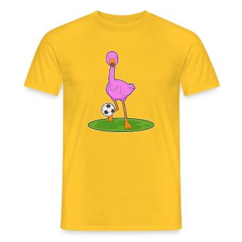 Flamingo Fußballspieler Fußball - Männer T-Shirt - Gelb - Vorne - AI Model Male 178 dark (178cm)