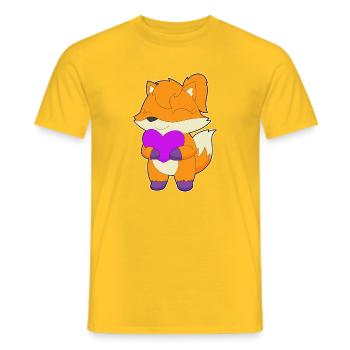 Fuchs Herz - Männer T-Shirt - Gelb - Vorne - AI Model Male 178 dark (178cm)