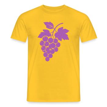 Purpurne Trauben Silhouette - Männer T-Shirt - Gelb - Vorne - AI Model Male 178 dark (178cm)