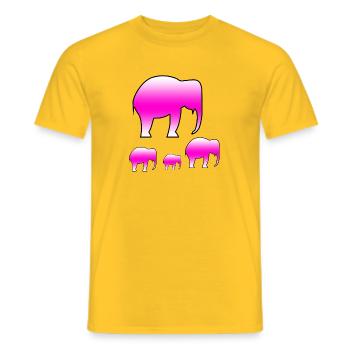 Elefanten - Männer T-Shirt - Gelb - Vorne - AI Model Male 178 dark (178cm)